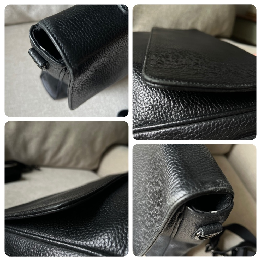 HUGO BOSS Black Leather Messenger Laptop Men's Bag - Picture 15 of 16
